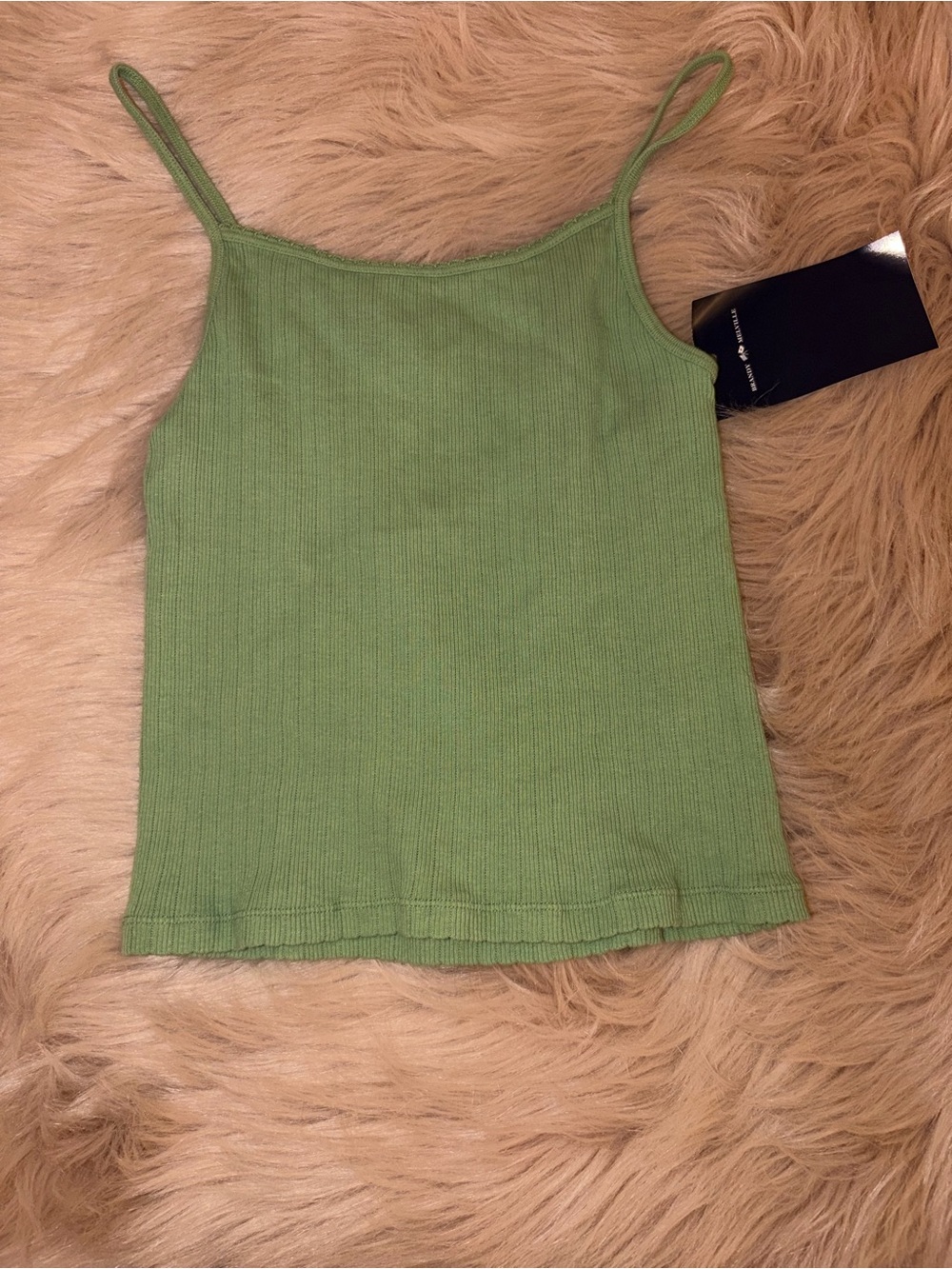 American Eagle Outfitters Olive Green Ribbed Spaghetti Strap Cami